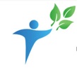 WEG logo, blue figure holding green leaves